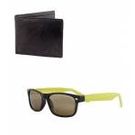 wallet + yellow wayfarer